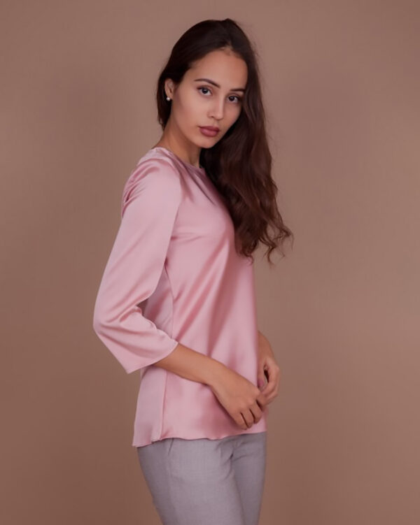 Blusa de seda - Rosa Blush - Imagen 3