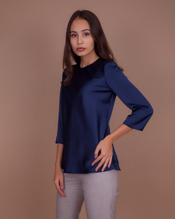 Blusa de seda - Azul Noche