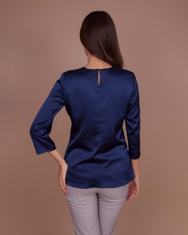 Blusa de seda - Azul Noche - Imagen 3