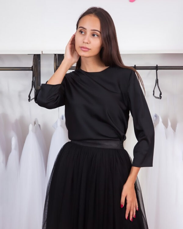 Blusa de seda - Negro