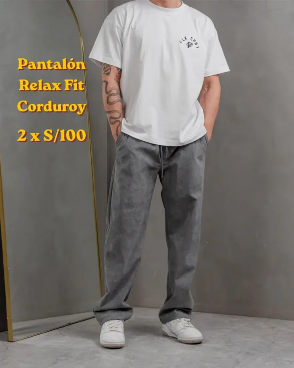 pantalón relax fit corduroy