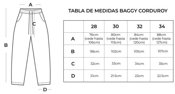 pantalón baggy corduroy